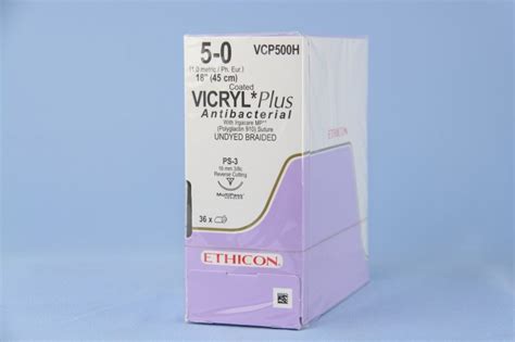 Ethicon Suture Vcp500h 5 0 Vicryl Plus Antibacterial Undyed 18 Ps