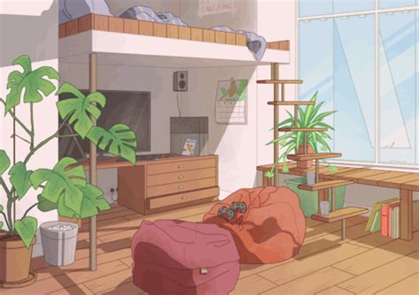 Aesthetic Modern Anime Bedroom Background Morning