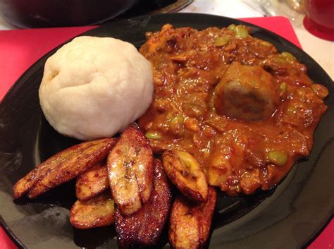 So, once both are ready, you can then plate them up and dig in. Egusi Soup (Nigerian Chicken Stew), Fufu, and Sweet Fried ...