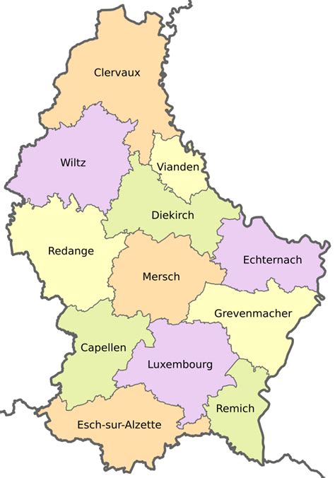 Luxembourg Administrative Map