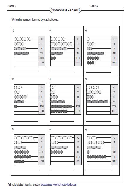 Reading Abacus Worksheets