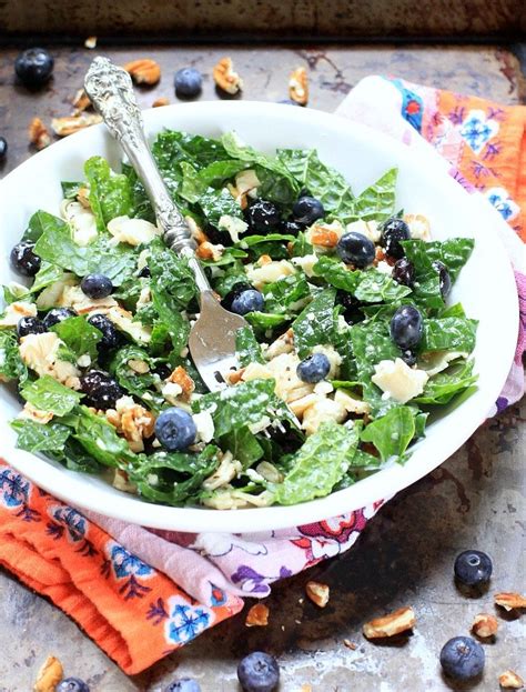 This Healthy Chopped Superfood Salad With Kale Blueberries And Almonds