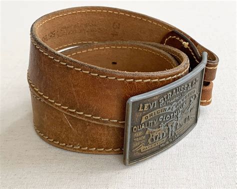 Levis Leather Belt Buckle Vintage Levi Strauss And Co Made In Usa