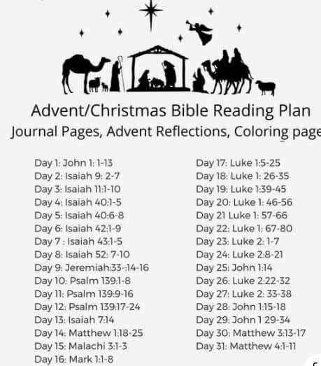 12 Free Printable Christmas Bible Reading Plans For December