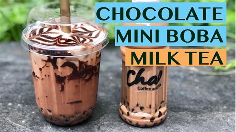 Chocolate Mini Boba Milk Tea With Chocolate Walling And Topping Youtube