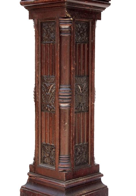 Superb gilt and patinated bronze newell post. Magnificent Antique Carved Walnut Boxed Newel Post, c ...