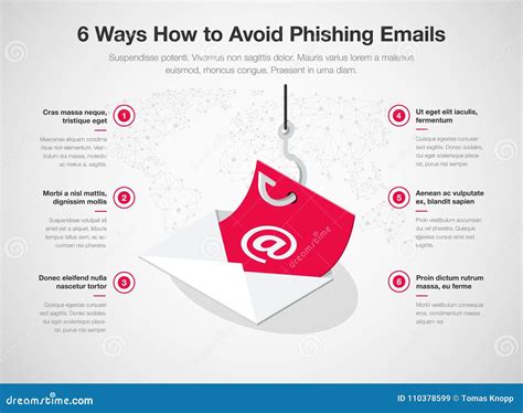 Simple Vector Infographic For 6 Ways How To Avoid Phishing Emails