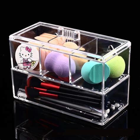 Portable Transparent Makeup Organizer Storage Box Acrylic Make Up
