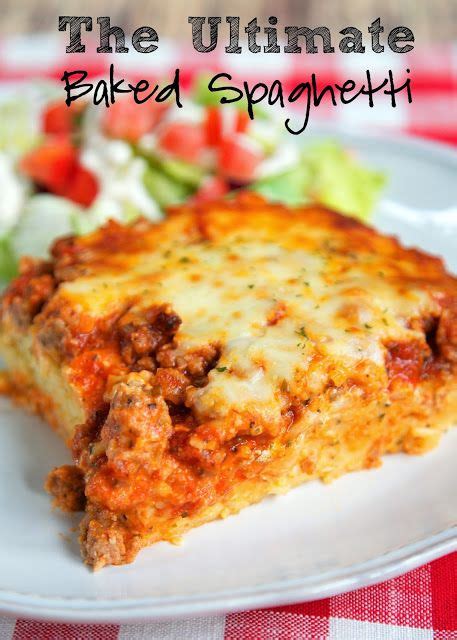 Stir in half the mozzarella, if using, then sprinkle the squash with the remaining mozzarella and the panko mixture. The Ultimate Baked Spaghetti - cheesy spaghetti topped ...