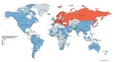 Blood Type World Map - Map Of Western Hemisphere