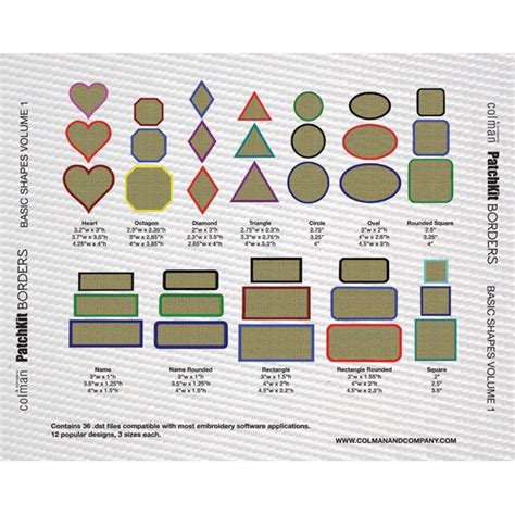 Patchkit Borders Patch Templates Shapes Vol 1 Colman And Company