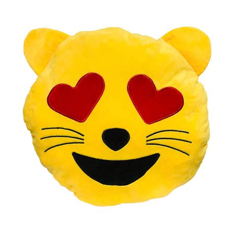 Cat Heart Eyes Emoji Pillow Mojicon
