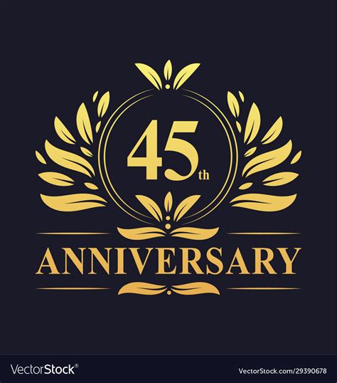 45th Anniversary Logo 45 Years Anniversary Design Vector Image