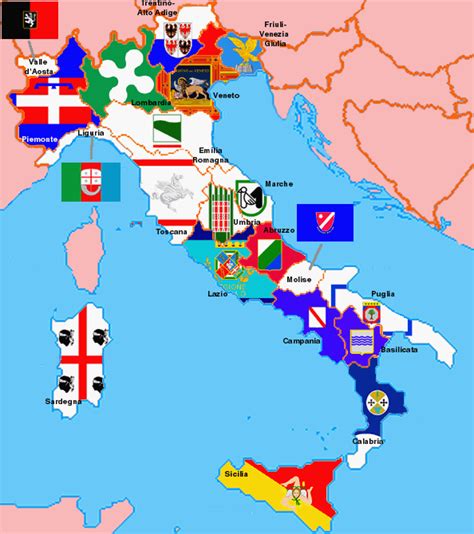 Customs and duties may sometimes delay shipments. Italy - Regions and Provinces