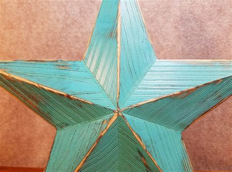 Wood Star 12 Inch Beveled Medium Blue Wooden Star Painted Etsy