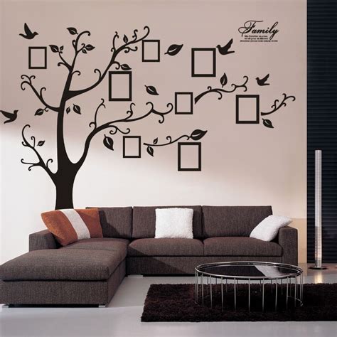 Wood family signs wall decor, decorative wooden blocks rustic letters cutout farmhouse home decor, multicolor, bedroom kitchen living room table centerpiece words. Huge Family Photo Frame Tree Vinyl Removable Wall Stickers ...