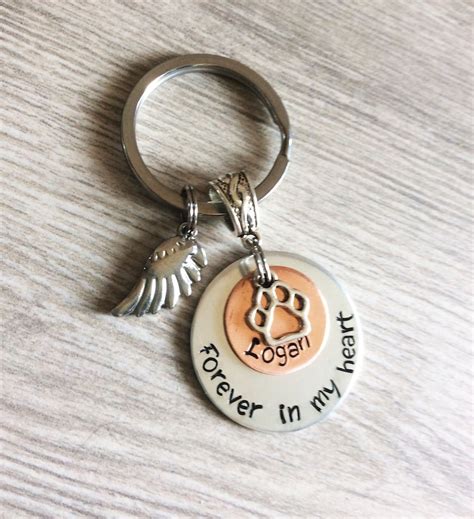 Memorial Key Ring Keychain Wing Remembrance Sympathy T Luna Etsy