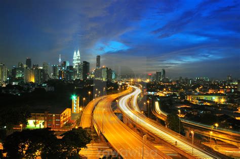 Petronas twin towers at night in kuala lumpur, malaysia. Kuala Lumpur City At Night.Aerial View.Blue Hour ...