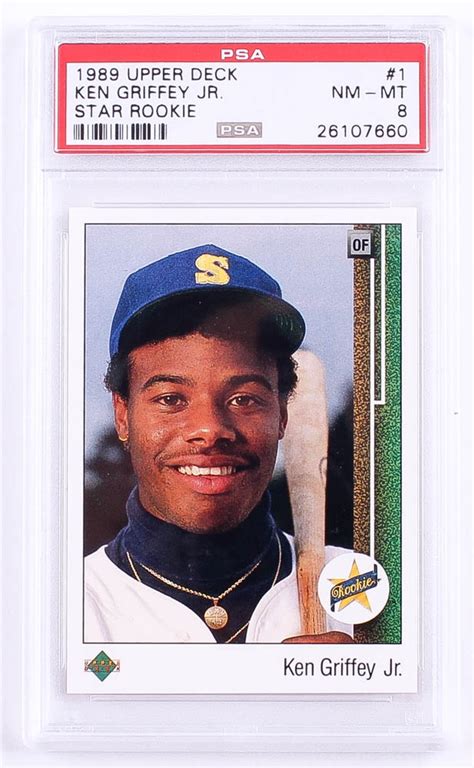 Baseball cards sat near the top of the hobby mountain. Ken Griffey Jr. 1989 Upper Deck #1 RC (PSA 8) | Pristine ...