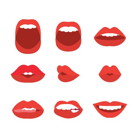 Outlined Cartoon Mouths Royalty Free Vector Image D00