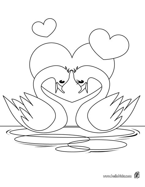 Swan Heart Coloring Pages