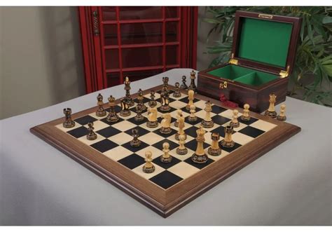 The Burnt Reykjavik Ii Series Chess Set And Board Combination