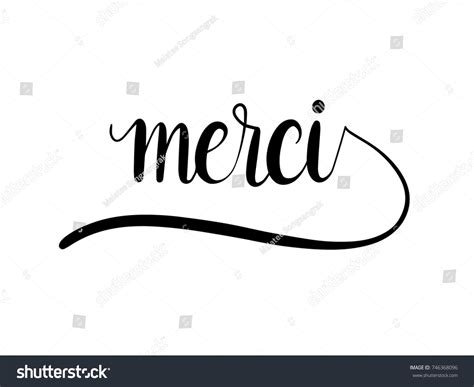 Merci Calligraphy Hand Lettering Vector Stock Vector Royalty Free