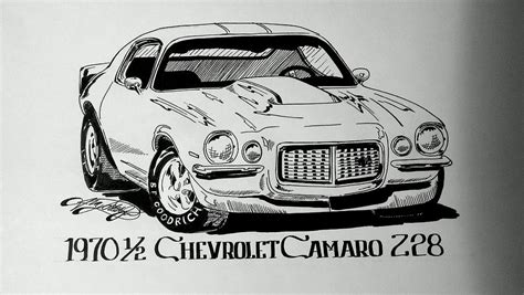70 Camaro Z28 Drawing By Jim Porterfield Pixels