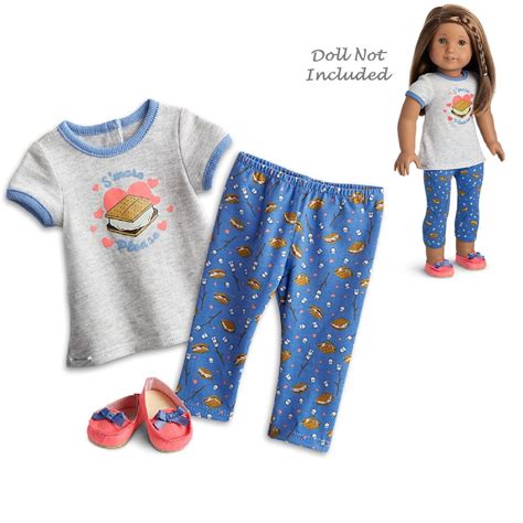 American Girl Truly Me Smore Fun Pajamas For 18 Dolls Doll Not