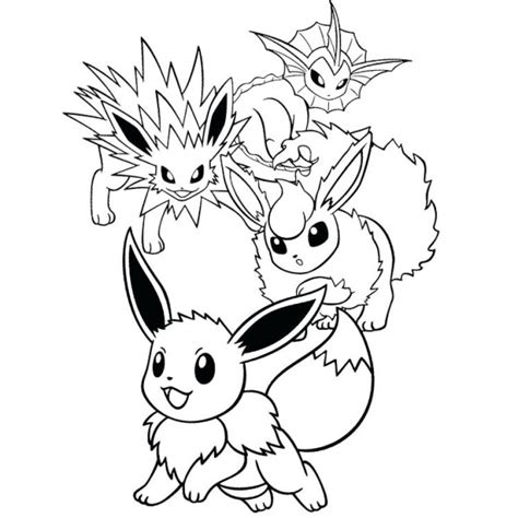 Eevee Evolutions Coloring Pages Free Printable Coloring Pages