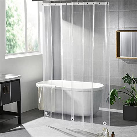 Tvksom Clear Shower Curtain Liner 72x72 Inches Waterproof Lightweight Peva Shower Liner With 3