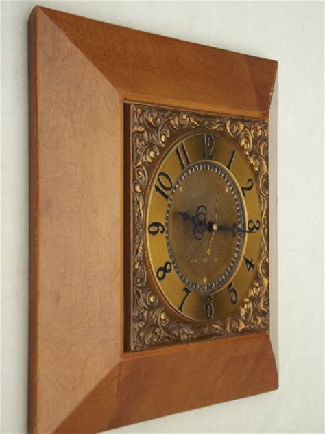Mid Century Vintage Ge Wall Clock Retro Tooled Copper Wall Clock