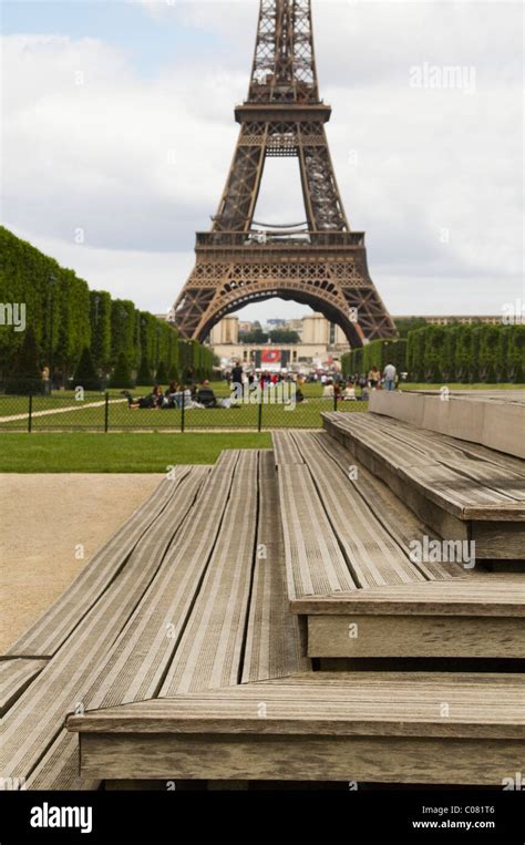 Steps With A Tower In The Background Eiffel Tower Champ De Mars