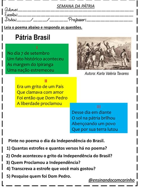 Atividades Sobre A Independência Do Brasil 5 Ano - Acessaber