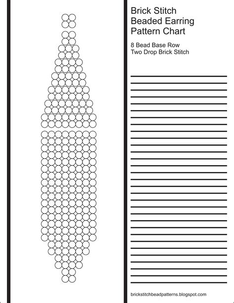 Brick Stitch Bead Patterns Journal 8 Bead Base Row 2 Drop Blank Round