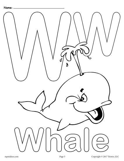 Most of us remember it as a fun activity when you can be as creative as possible, using all the available colors. Letter W Alphabet Coloring Pages - 3 Printable Versions ...