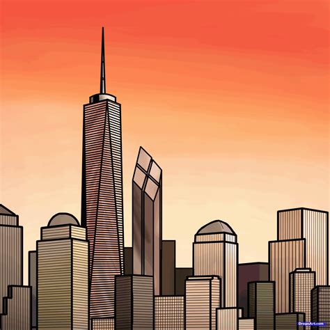 How To Draw The Freedom Tower One World Trade Center