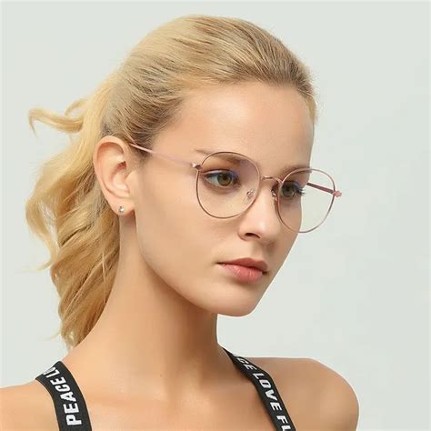 Korean Cheap Eyeglass Frames Vintage Round Clear Glasses Women Gold Men