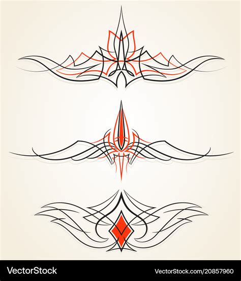 Pinstriping Ornaments Set Set Royalty Free Vector Image