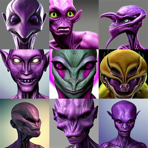 Human Looking Alien With Purple Skin Detailed Digital Stable