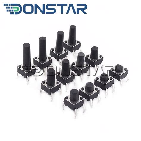 20pcs 4pin 66 Micro Tact Push Button Switches Dip 6x6x435678910