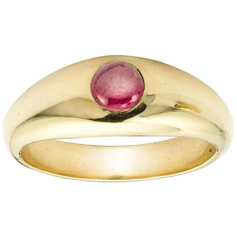 1970s Natural Ruby Diamond Gold Gypsy Ring For Sale At 1stdibs
