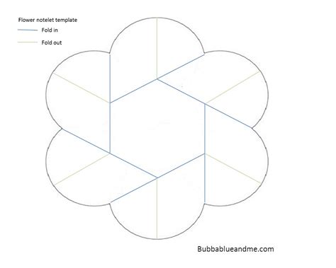 pretty origami flower notelet bubbablue