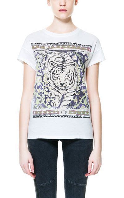 Tiger T Shirt T Shirts Trf Zara Canada Moda Para Mujer