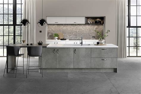 The kitchen is often the heart and soul of your home. Linear Boston Concrete Real feel Concrete Textured 18mm ...