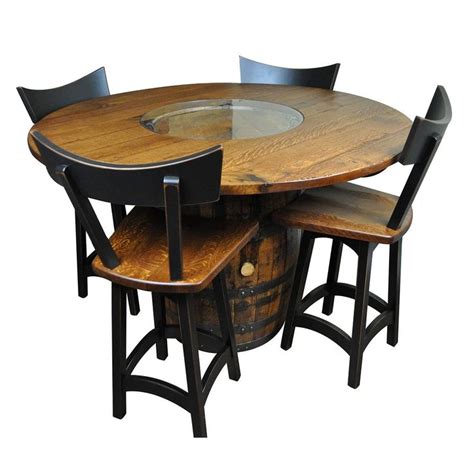 Barrel Table With Stools Barrel Table Whiskey Barrel Table Whiskey