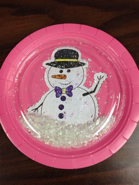Paper Plate Snow Globe Snow Globe Crafts Childrens Christmas Crafts