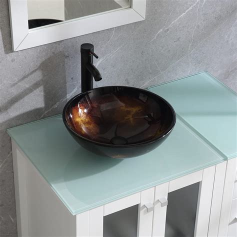 Buy Wonline 36 White Wood Bathroom Vanity Cabinet White Round
