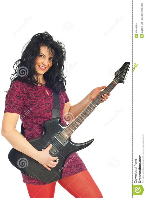 Beautiful Woman Playing Guitar Stock Image Image Of