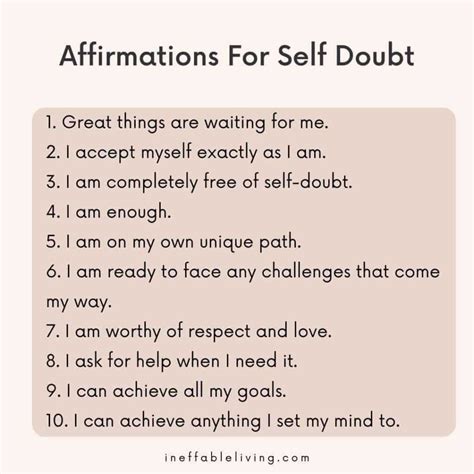 Best 80 Affirmations For Self Doubt